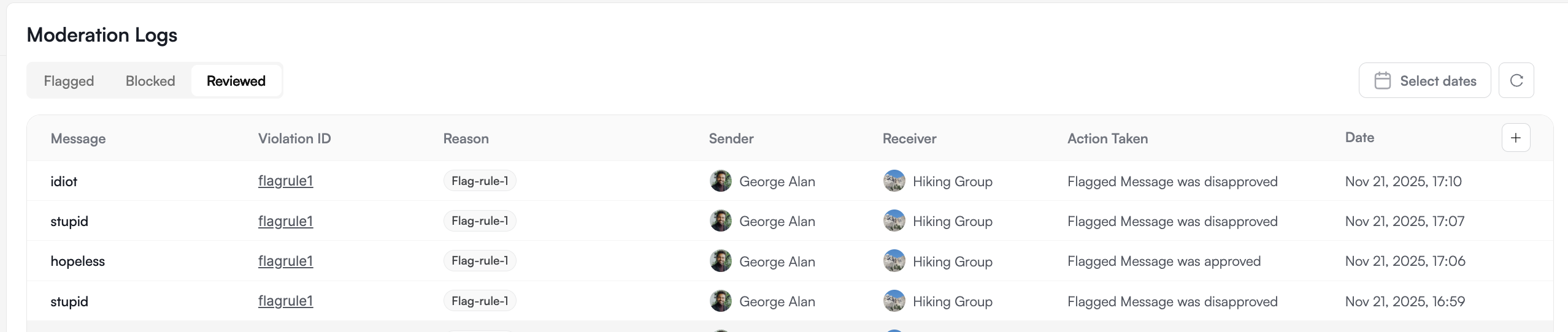 Reviewed Messages - CometChat Docs