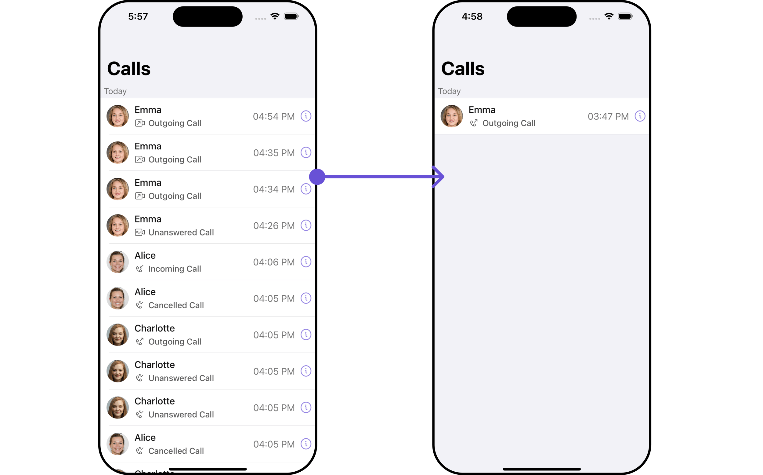 Call Type Call Log With Details - CometChat Docs