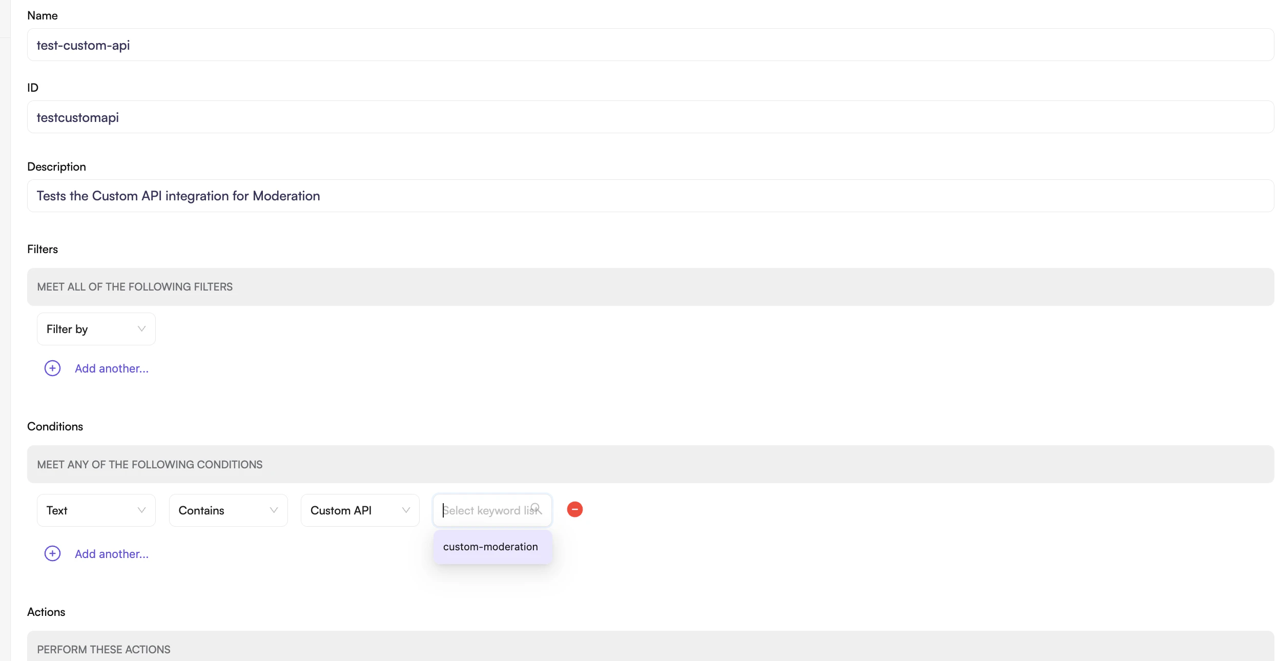 Create Custom API Rule