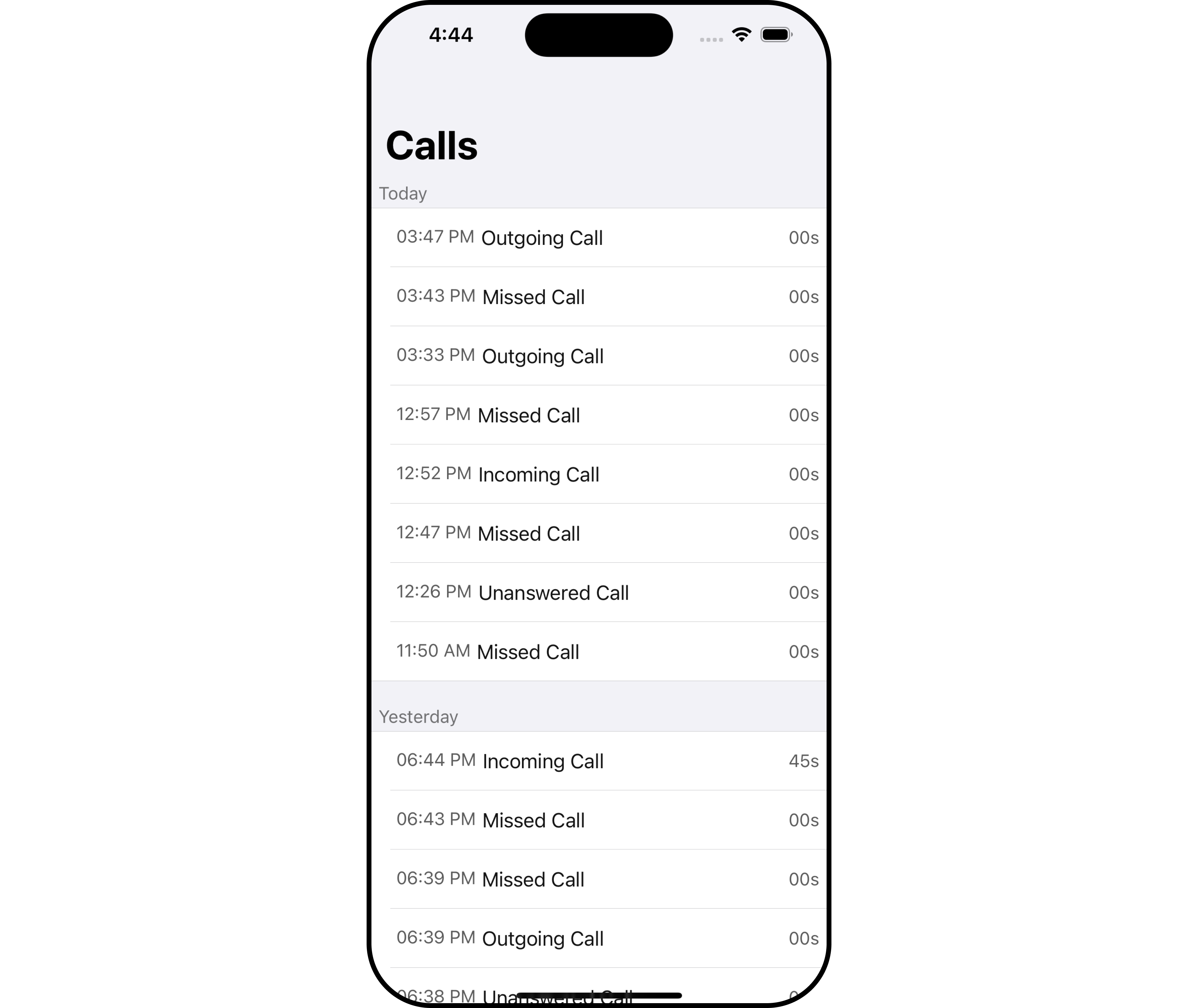 Call Log History - CometChat Docs