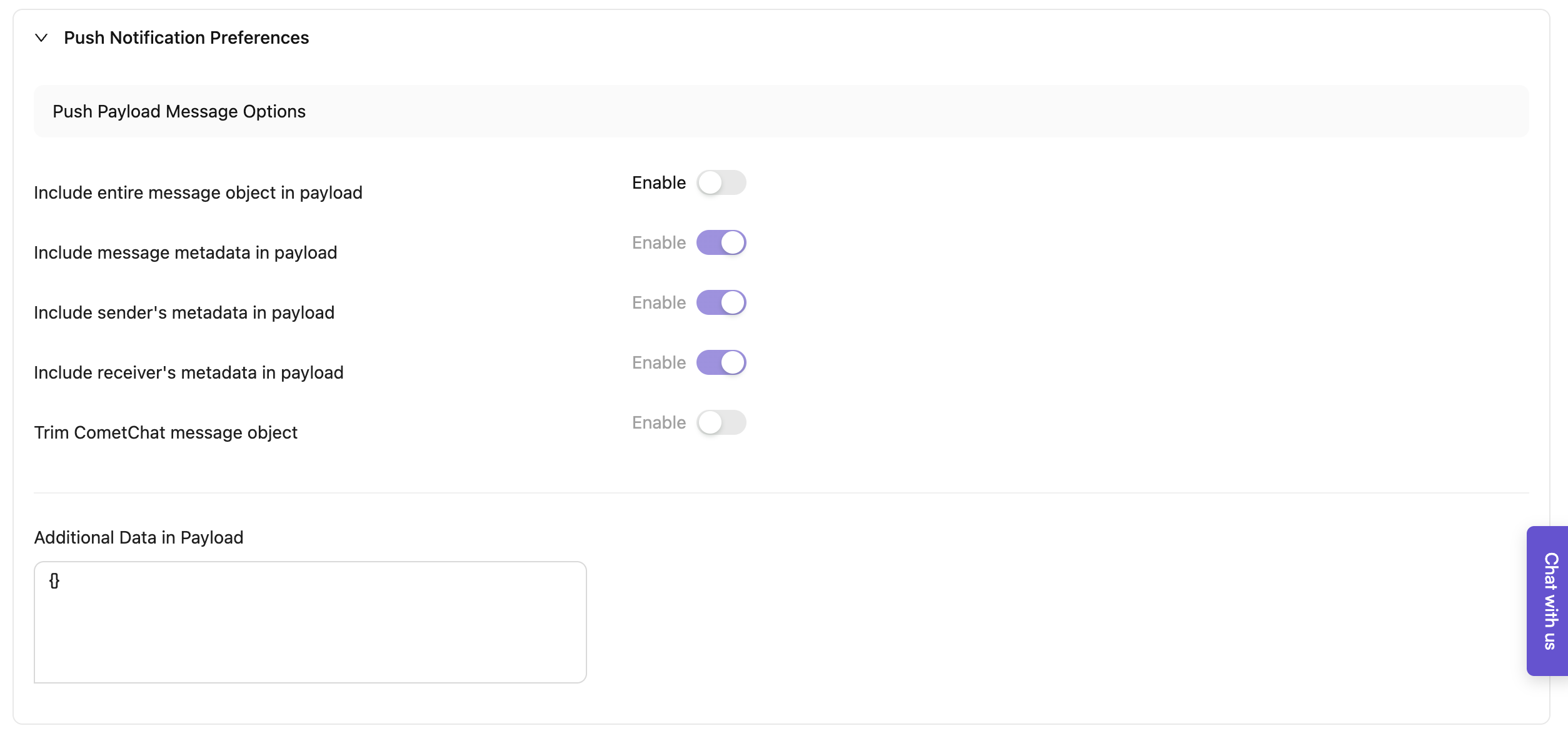 Preferences - CometChat Docs