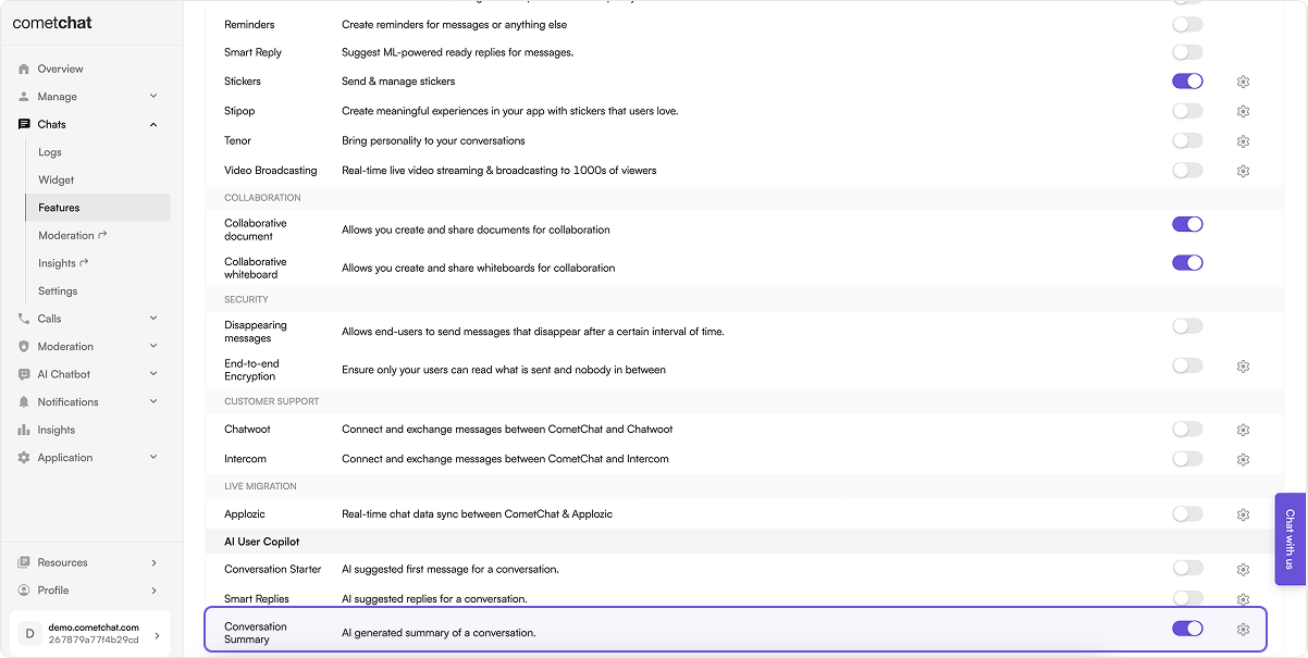 Conversation Summary - CometChat Docs