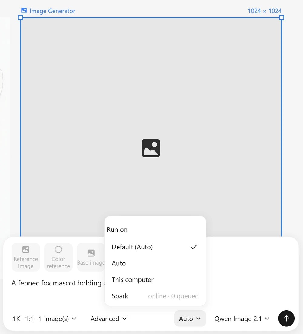 Run on menu on a generator card