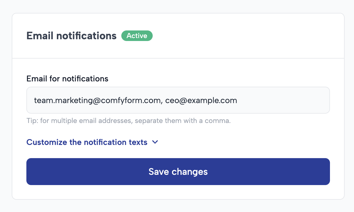 Setting Up Email Notifications in Comfyform