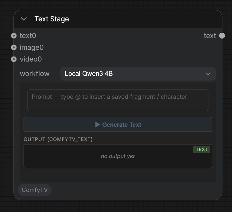 Text stage