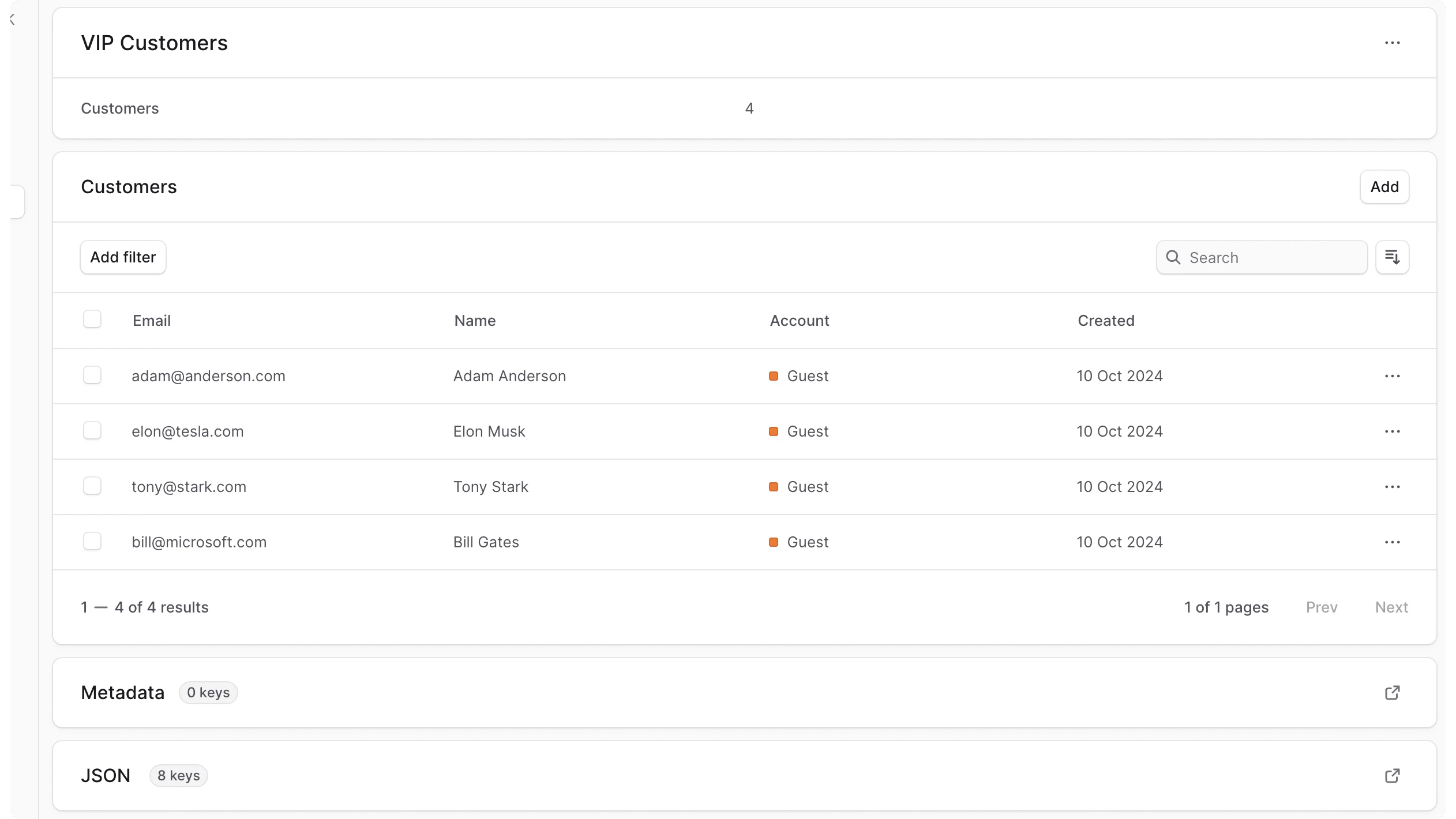 ग्राहक समूह विवरण पृष्ठ