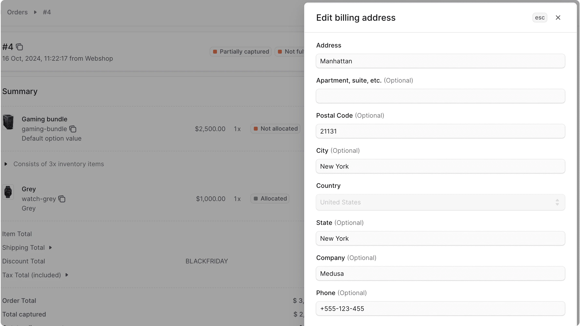 Edit Billing Address Form