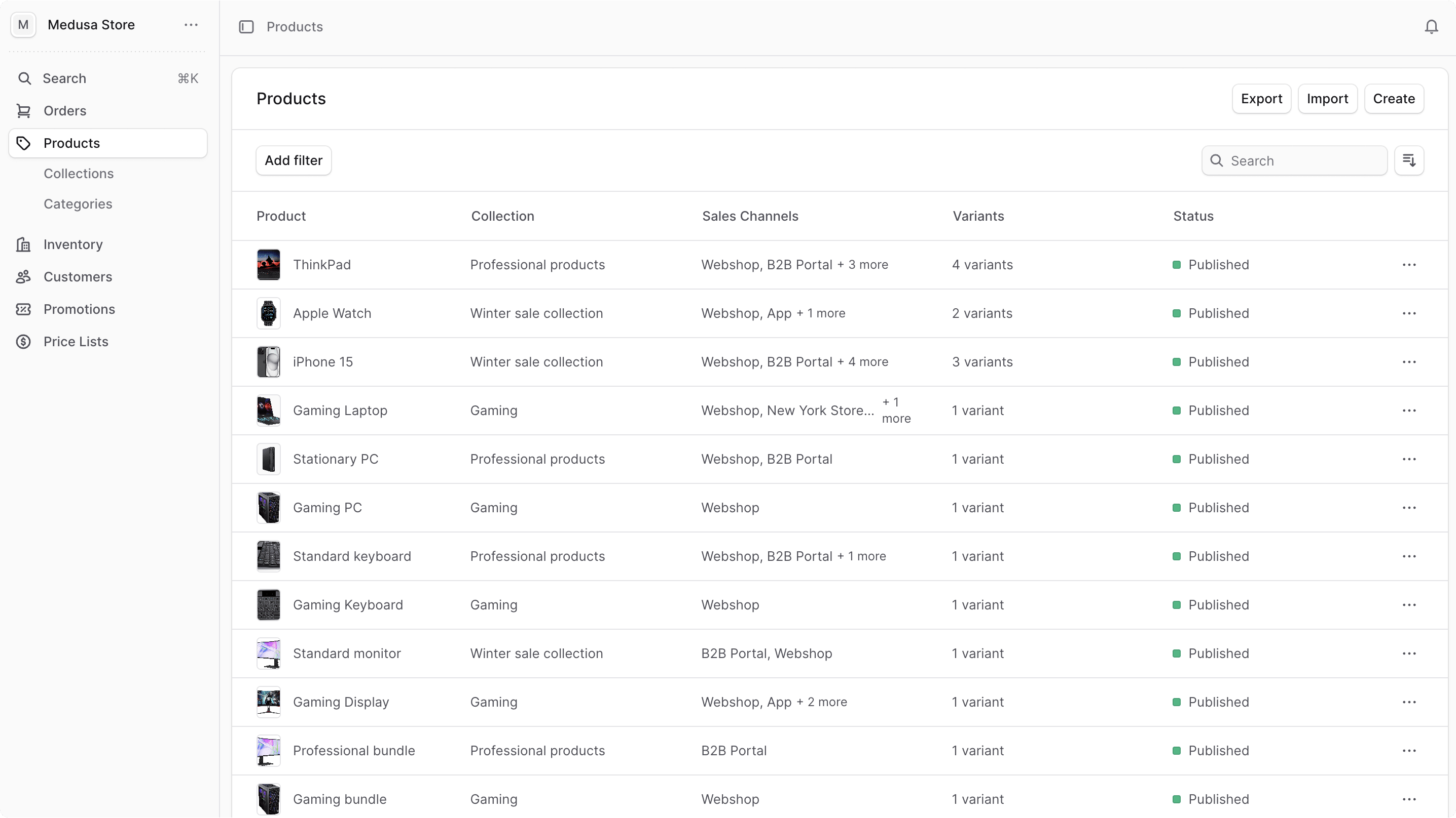 Product List
