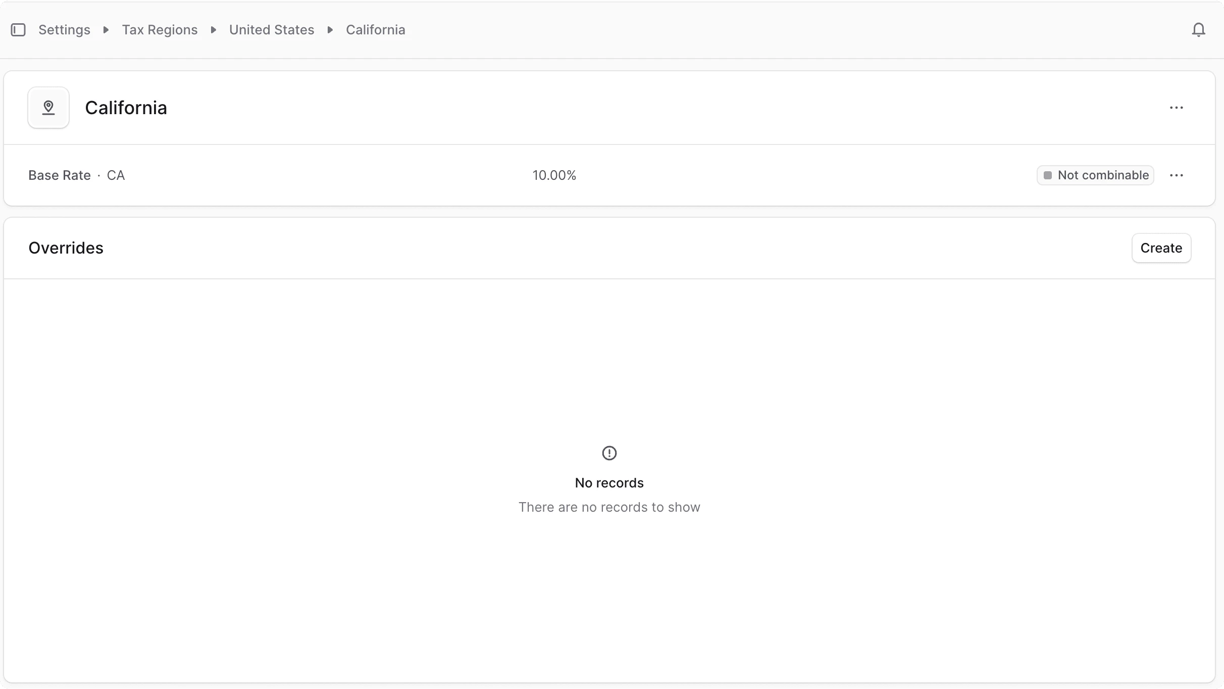 सबलेवल कर क्षेत्र विवरण पृष्ठ