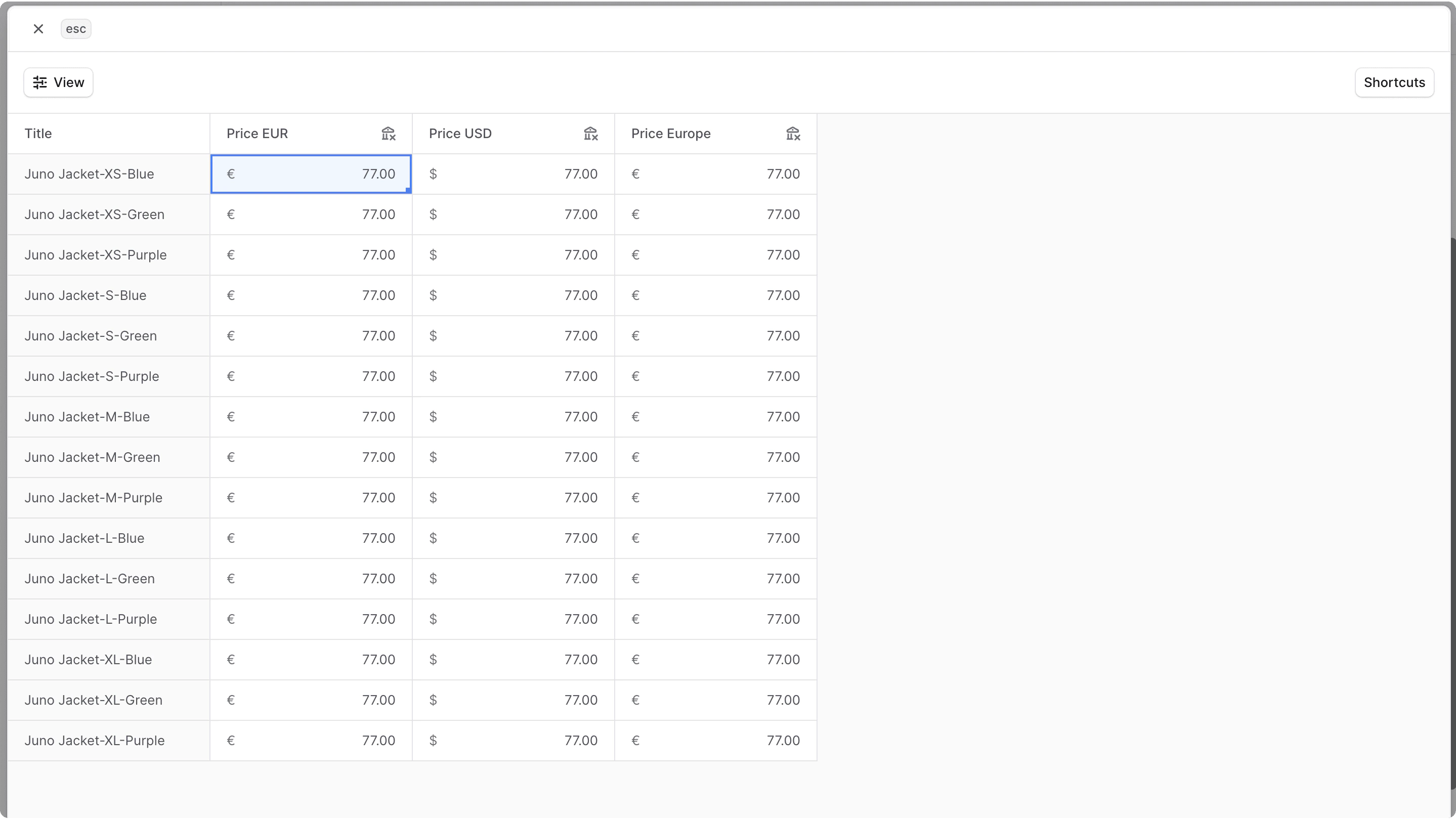 बल्क संपादक उदाहरण