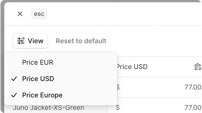 देखे गए कॉलम बदलें