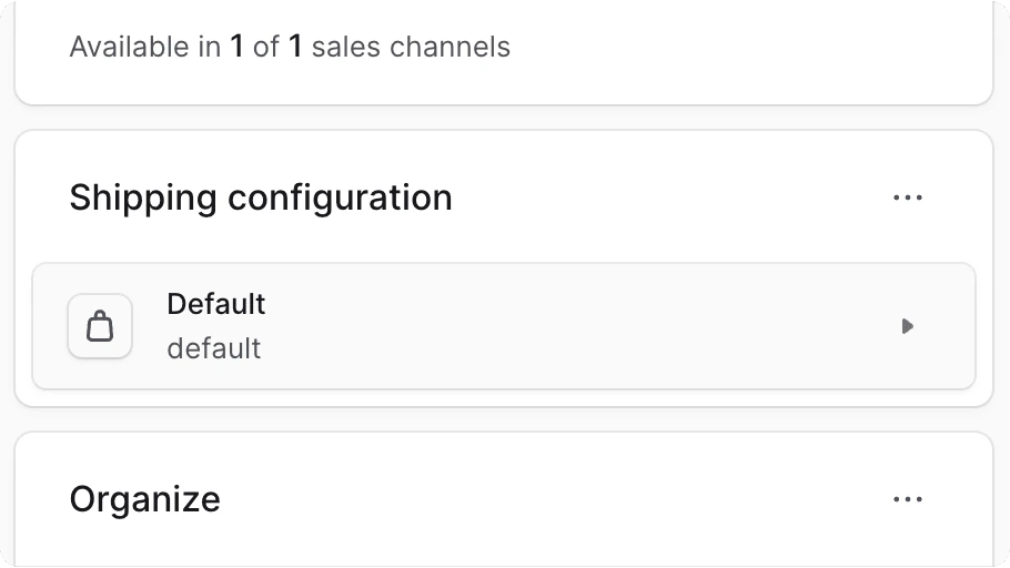 Shipping Configuration Section
