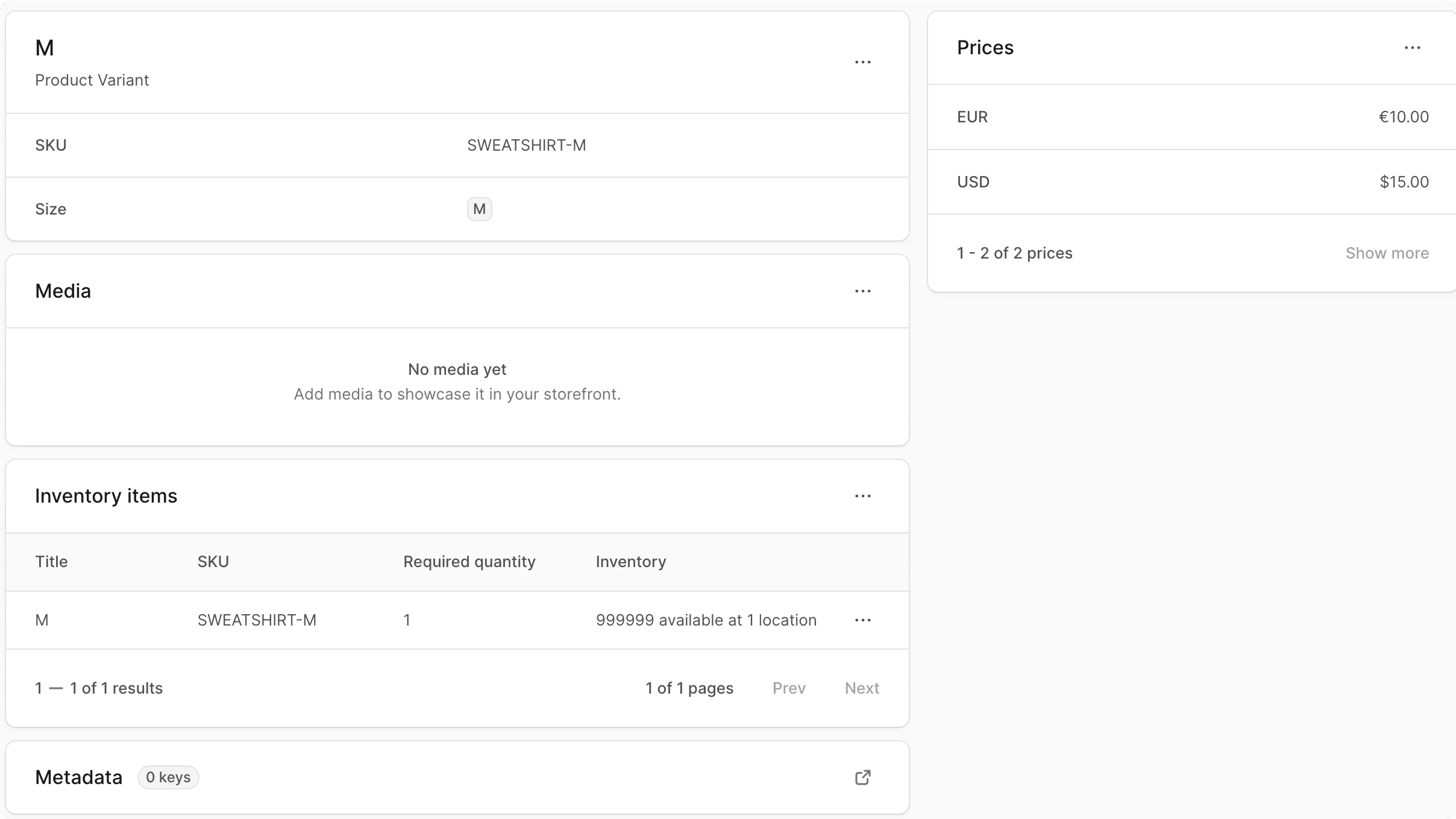 Product Variant Details