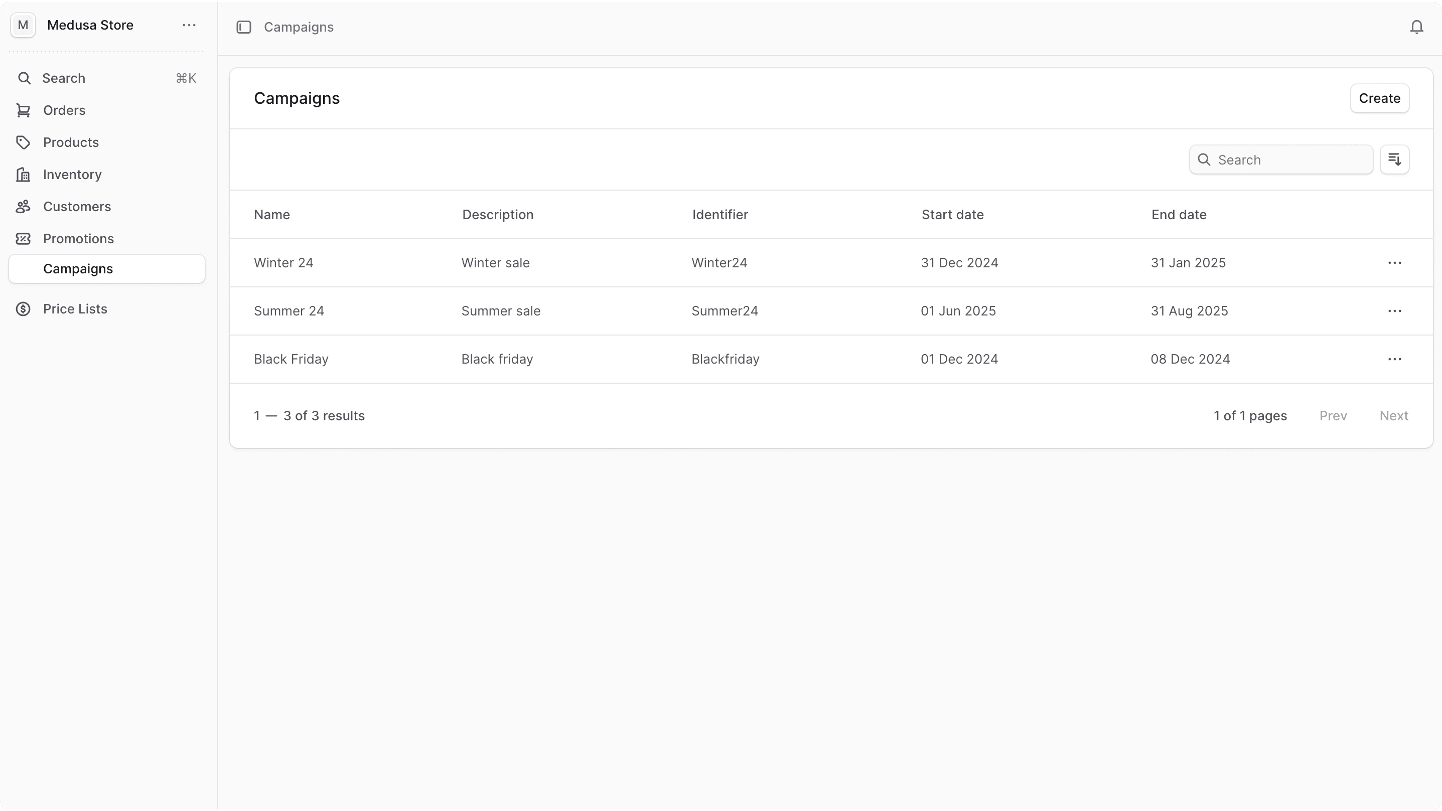 अभियान सूची