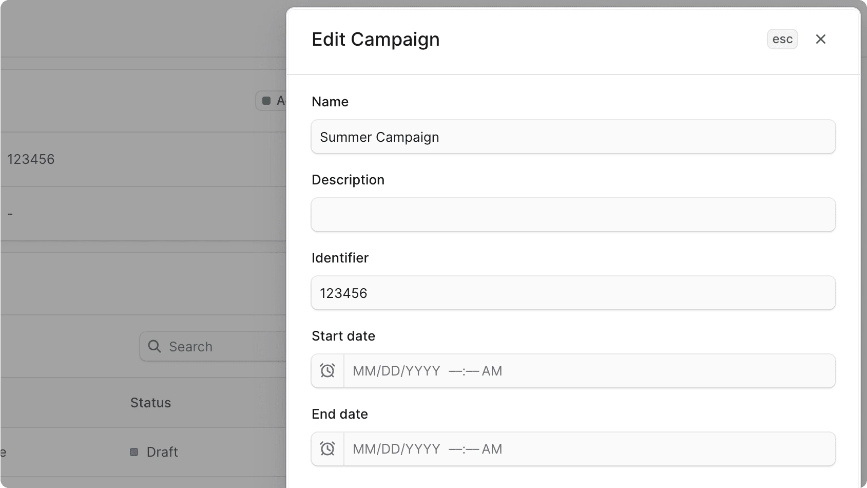 अभियान विवरण संपादित करें