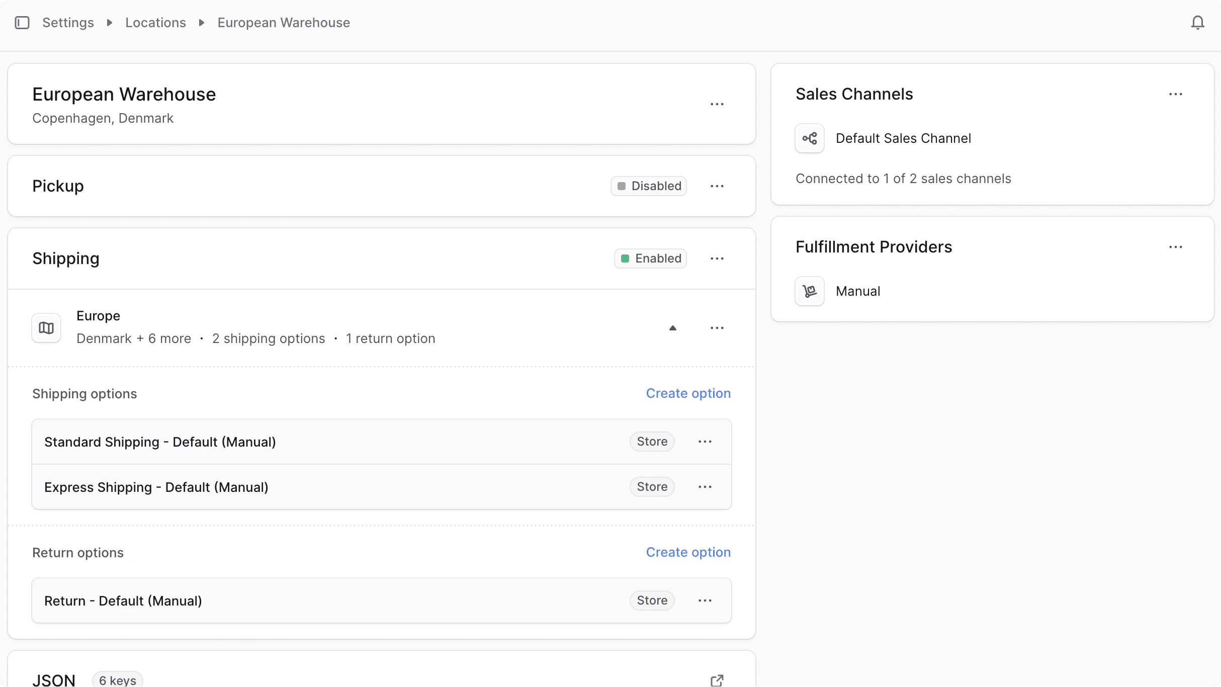 Locations details page