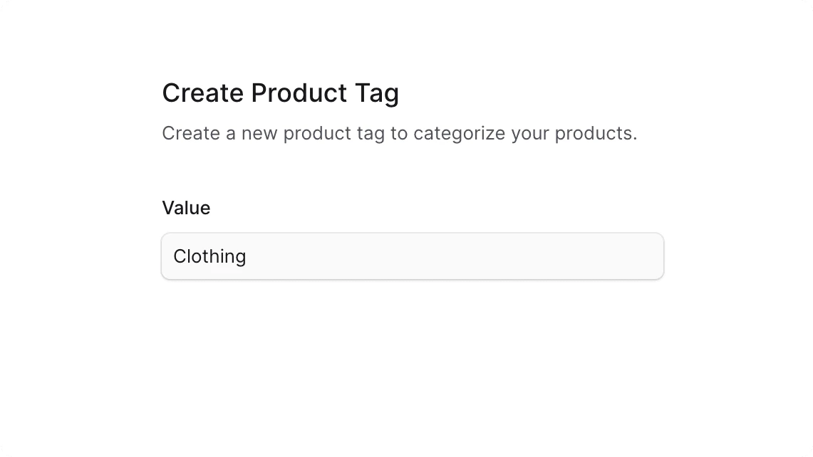 उत्पाद टैग फॉर्म बनाएं