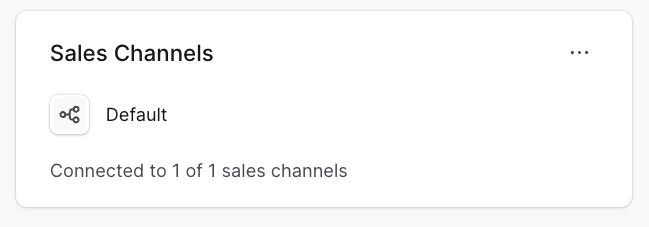 Sales Channel Card