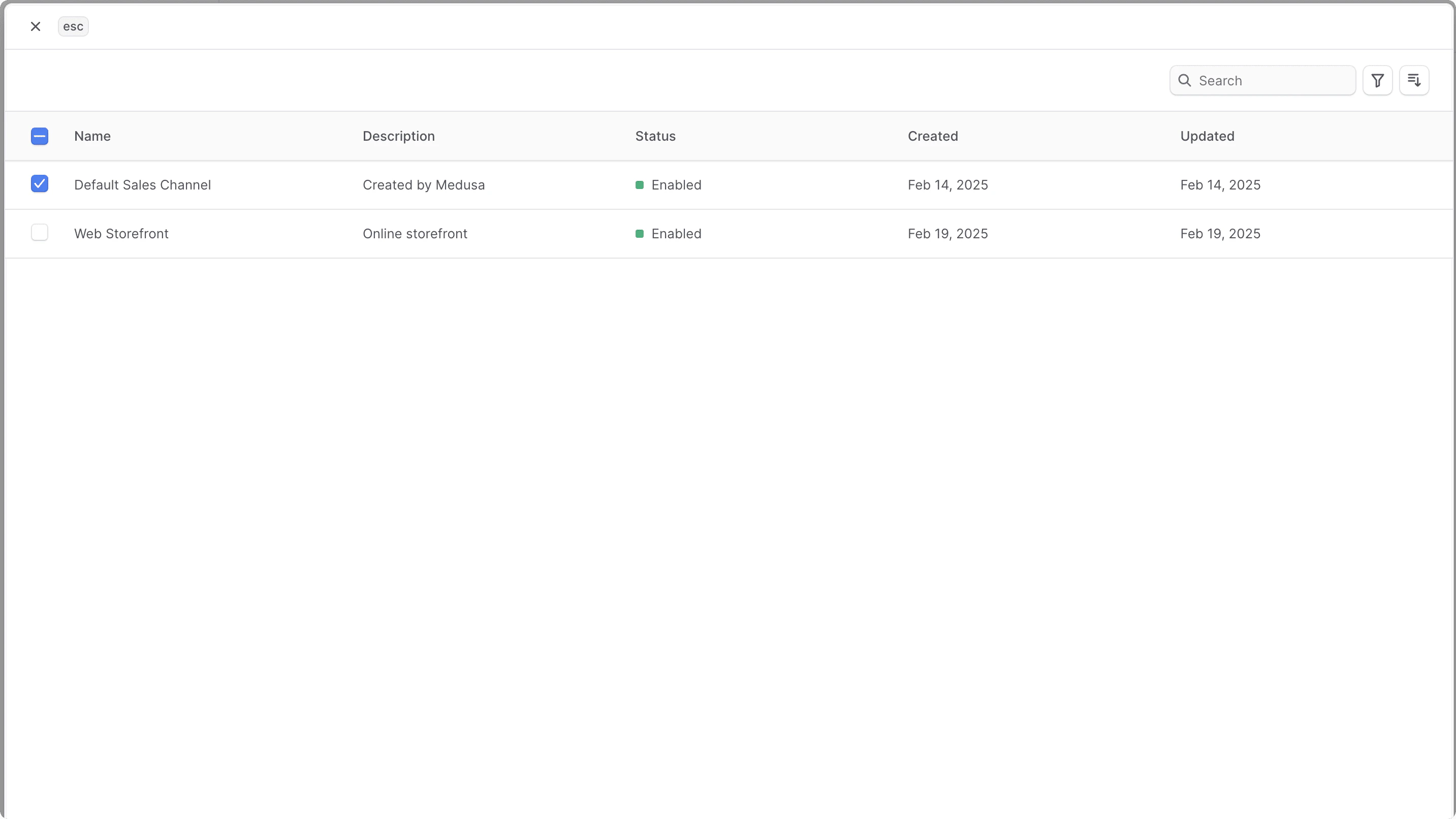 Manage sales channels