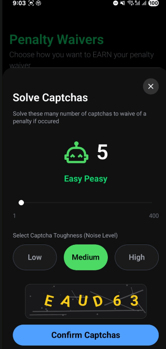 Captcha Waiver Modal