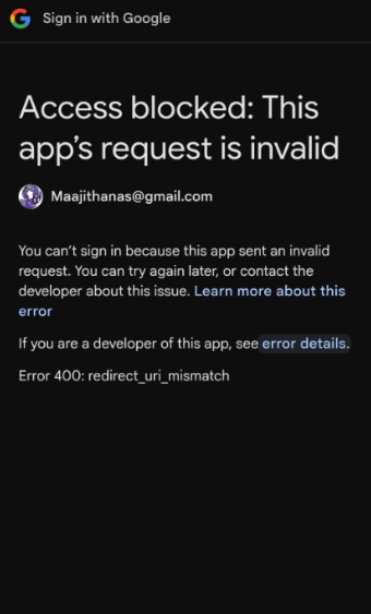 OAuth Error 1
