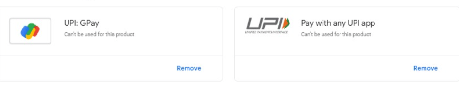 GPay cannot be used for Google Maps billing