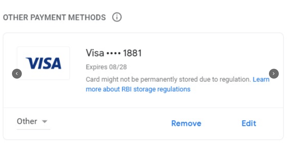 Visa Card Payment