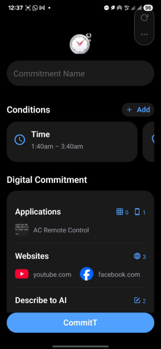CommitT Screen 2