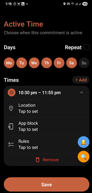 Time Slots Setup