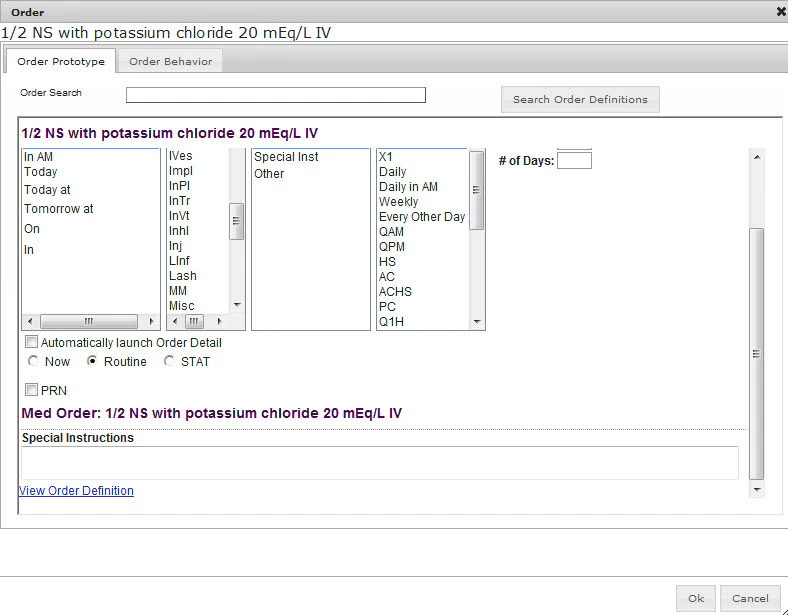 order item example vital signs from genl admission