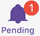 Pending button with badge