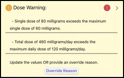 cds drug dose alert override