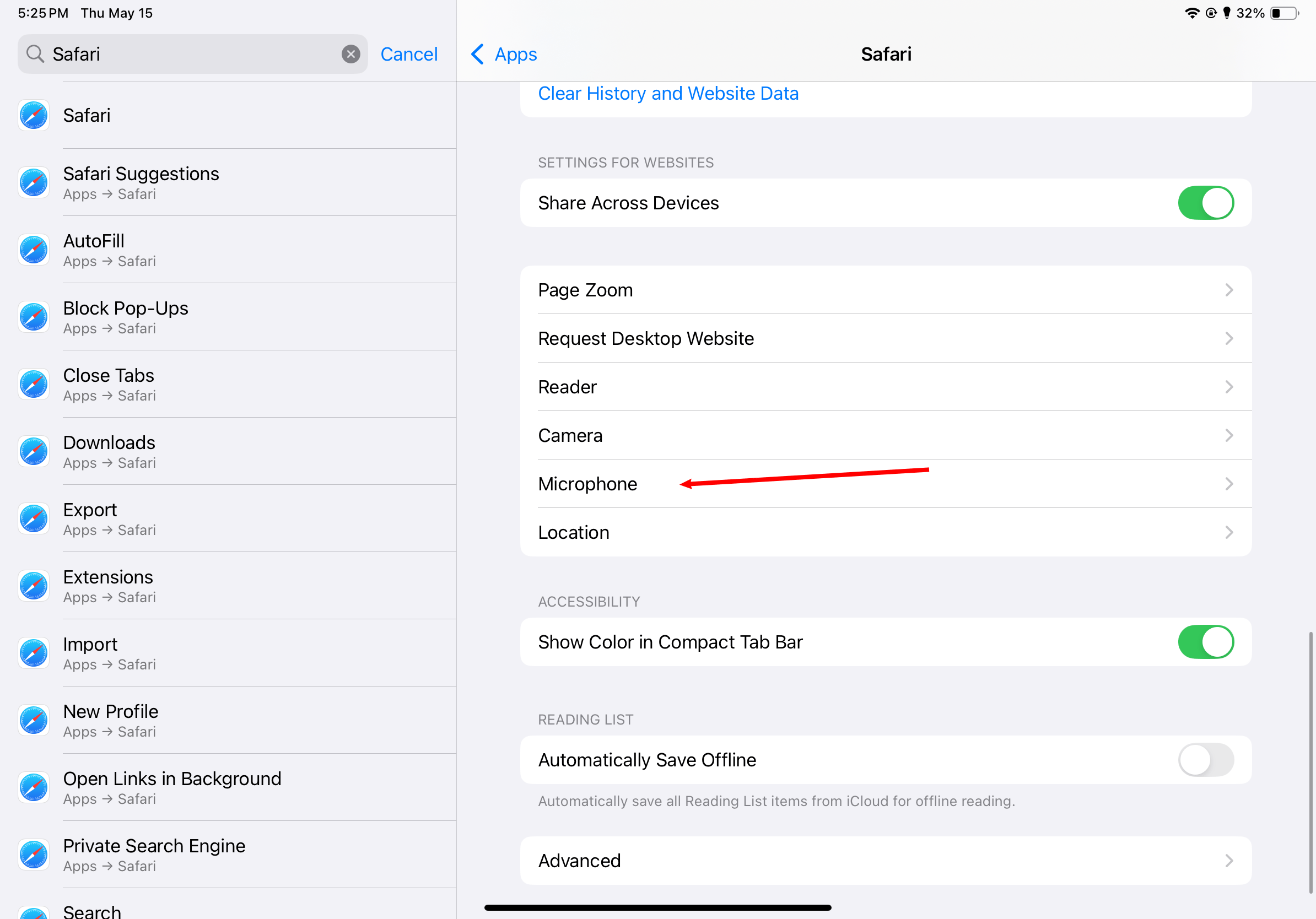 Microphone setting