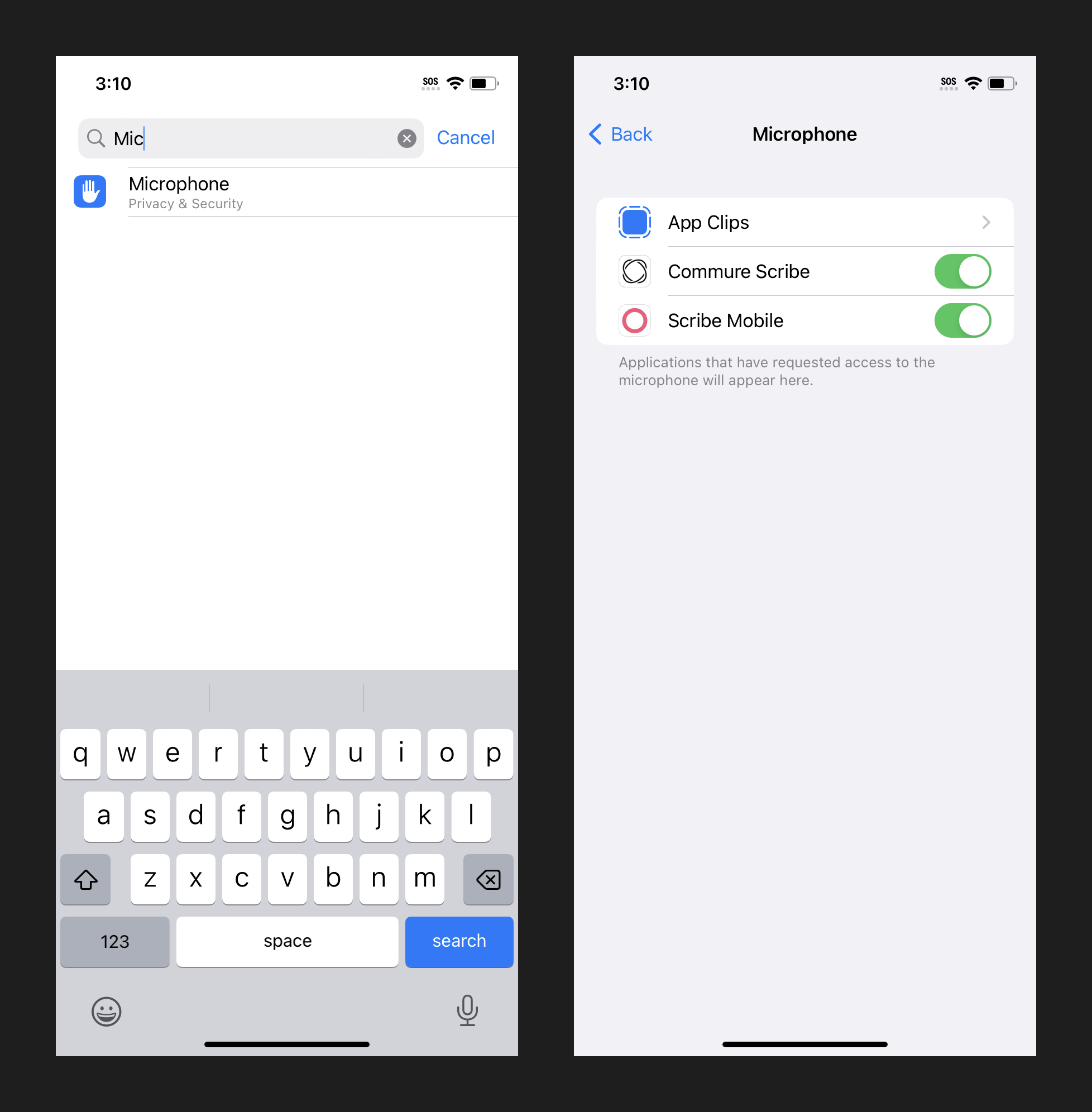 Microphone permissions