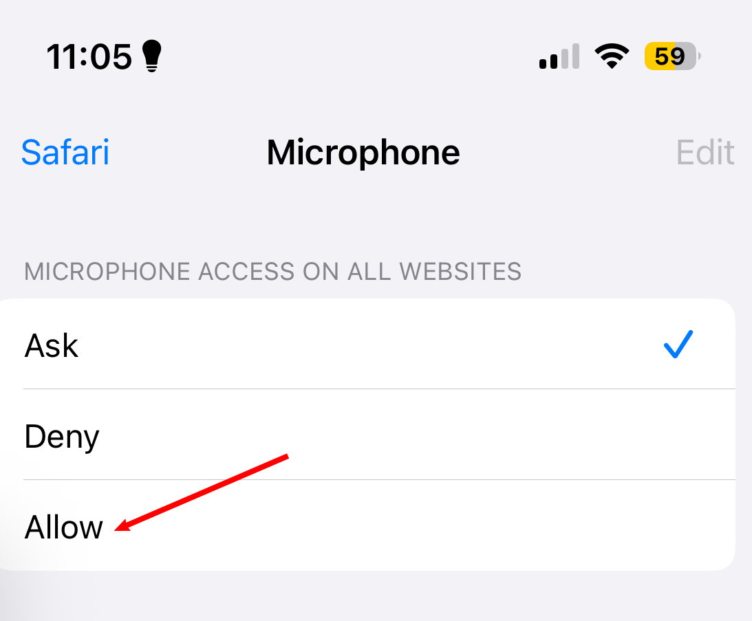 Select allow