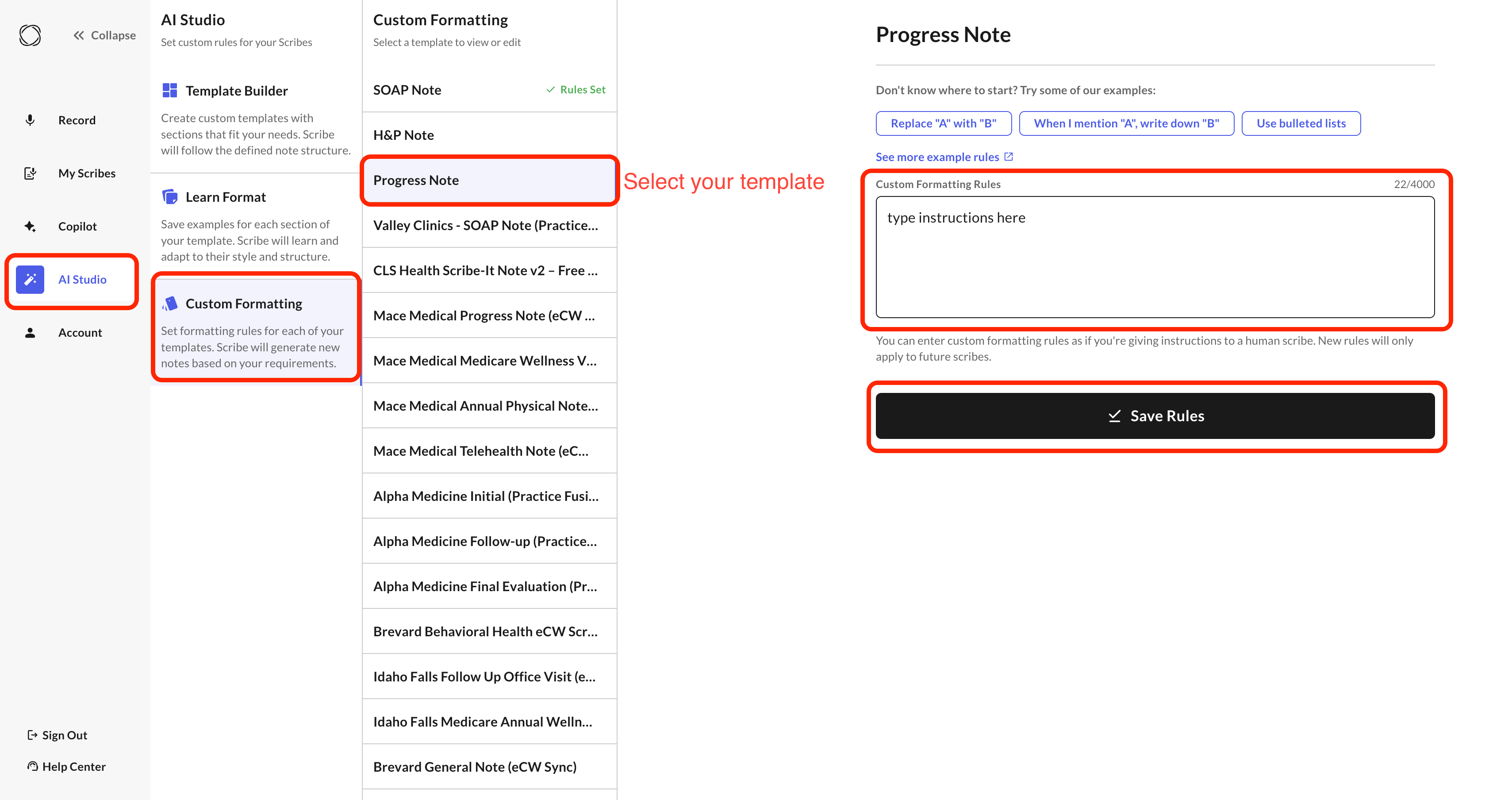 Custom formatting rule