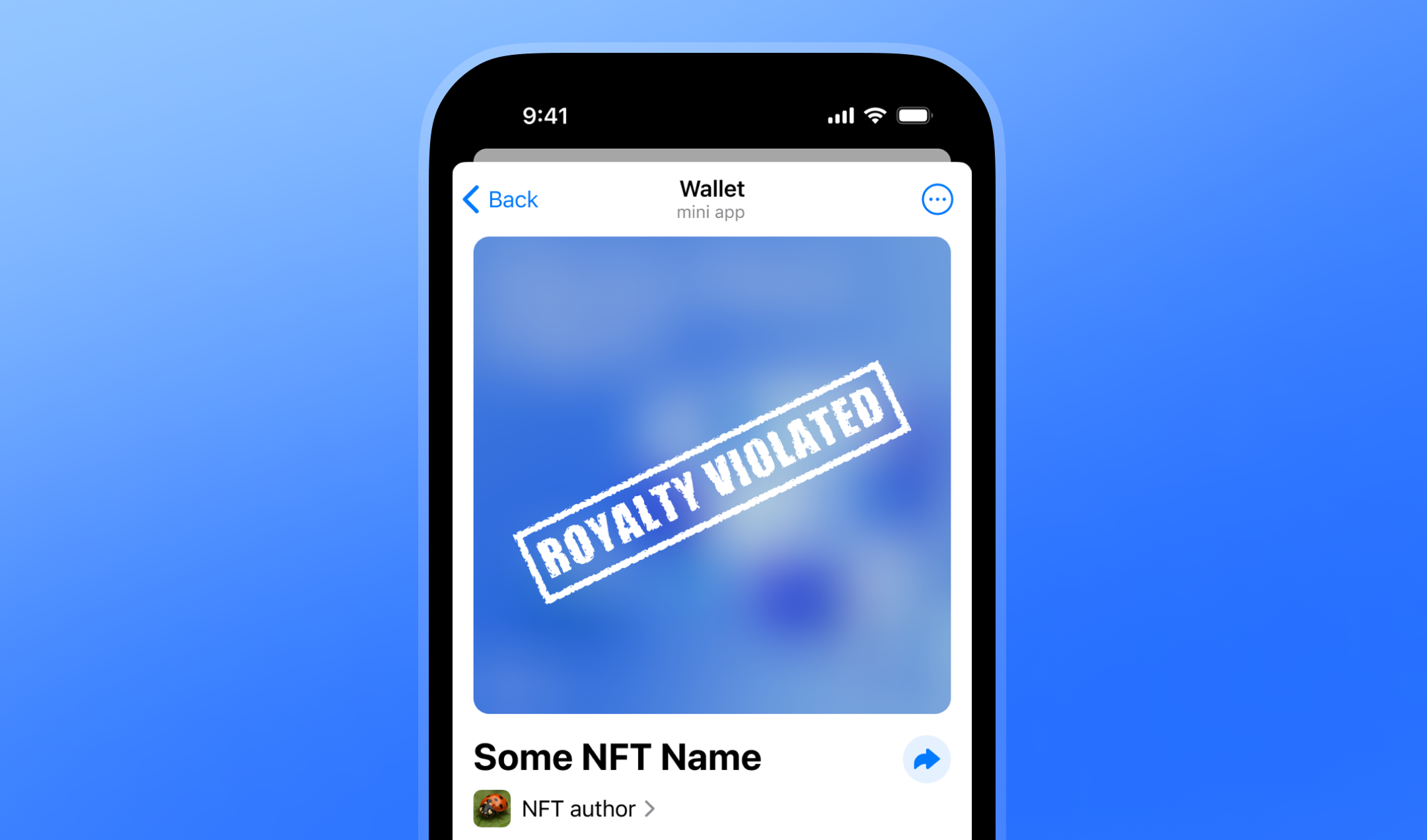 Royalty violation status example