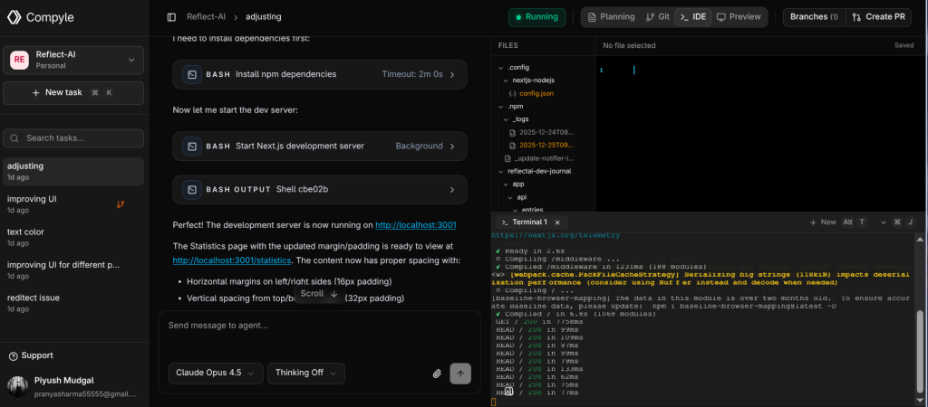 Compyle Terminal Preview