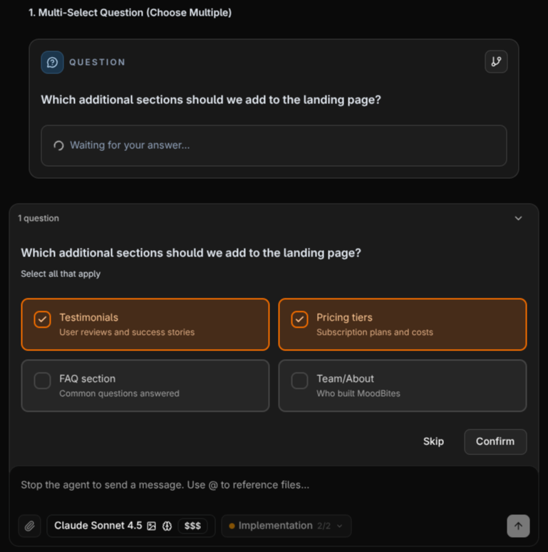 Multi-Select Question Example