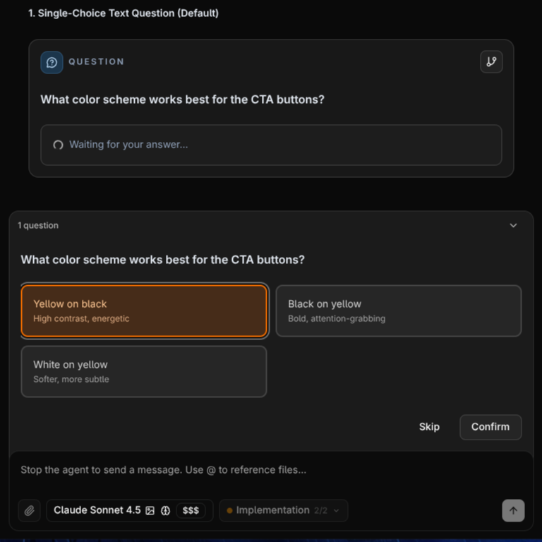 Single-Choice Question Example