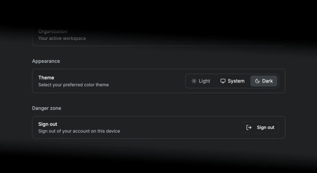 Theme & dark mode