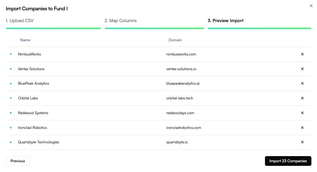 Previewing import list with duplicate detection