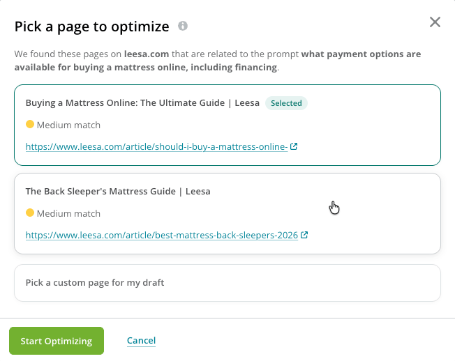 Recs Choose Page