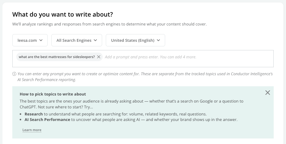 Writing Assistant Enter Topics