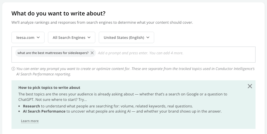 Writing Assistant Enter Topics