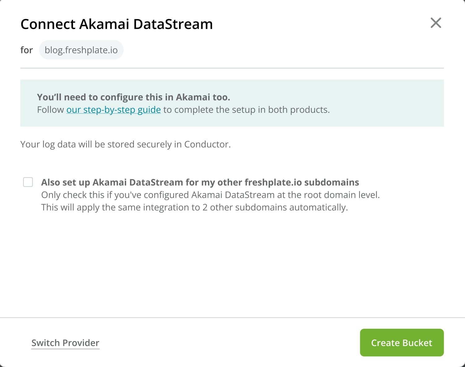 Akamai Create Bucket