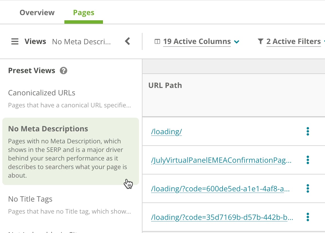 2025 Pages Reporting Alpha Program Set View
