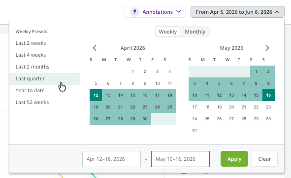 2025 Pages Resporting Alpha Program Date Picker