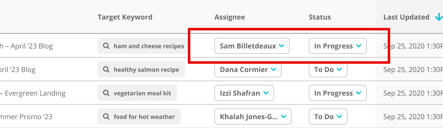 status and assignee on landing page.png