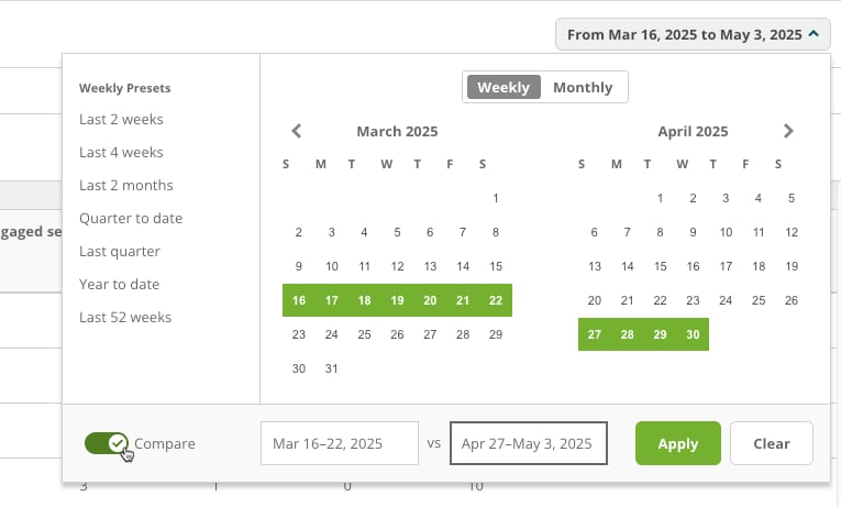2025 Pages Reporting Alpha Program Compare Across Periods Pages